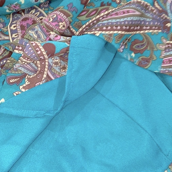 Coldwater Creek turquoise floral maxi skirt size petite extra small - Picture 8 of 8